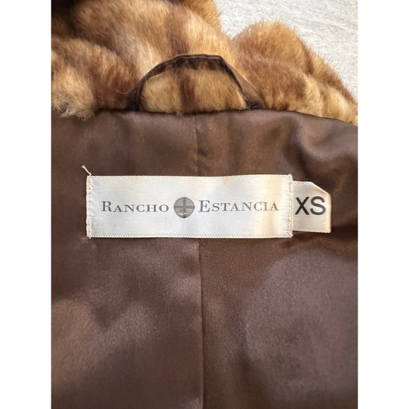 Rancho Estancia Western Vest Women XS Acrylic Blend Lined Fuzzy‎ Faux Fur Brown - Picture 3 of 16